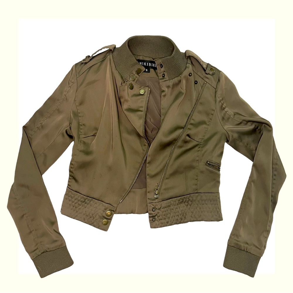 NIKIBIKI Satin Jacket Olive Green